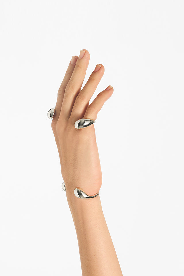 Serti Bracelet Set Silver