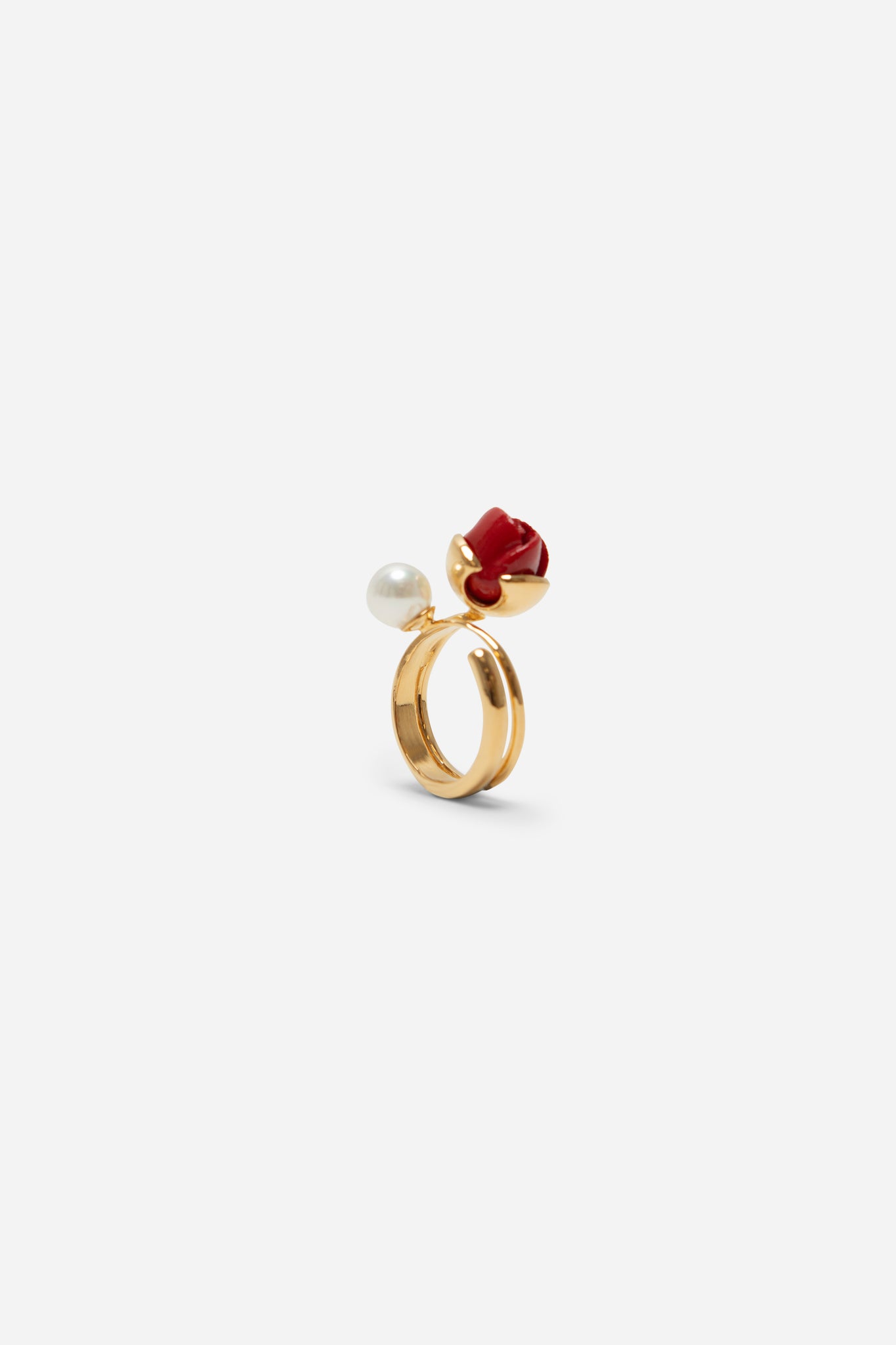 ROSEBUD & PEARL RING