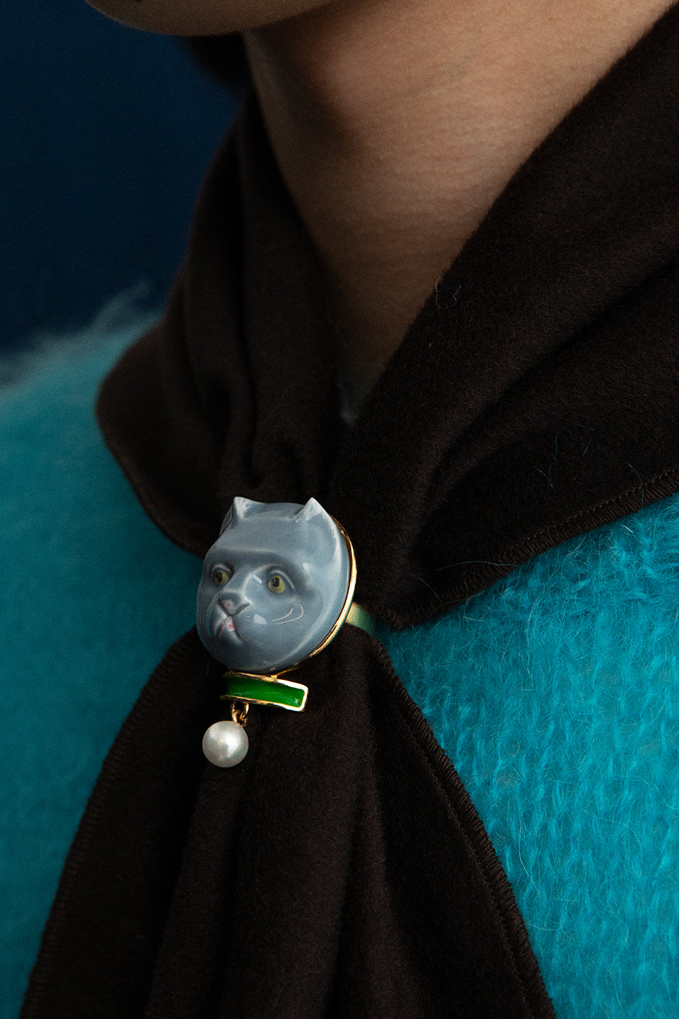 CAT FACE COLLAR RING