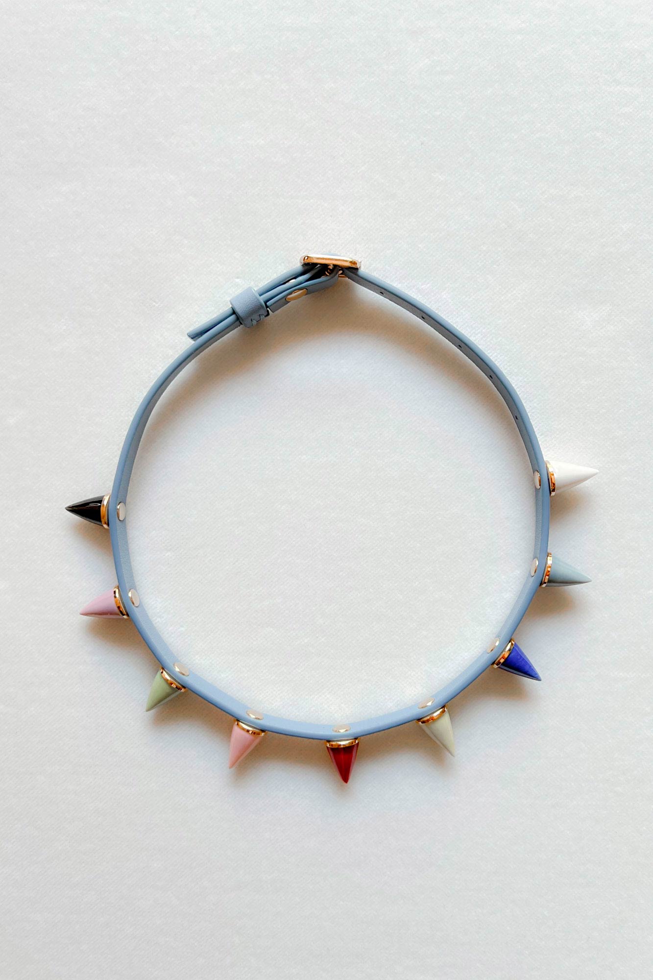 MINI SPIKE LEATHER CHOKER MULTI