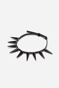 SUPER SPIKE LEATHER CHOKER BLACK