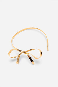 BOW CHOKER GOLD